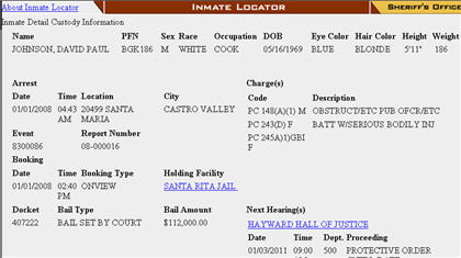 Database of the Day Alameda County Sheriff Inmate Locator  Private